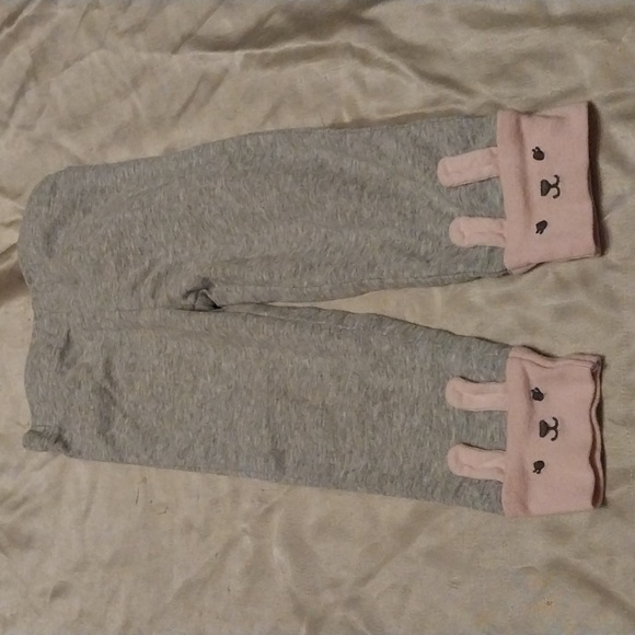Pink/Heather Bunny Onsie with Matching Bottoms - Picture 3 of 4